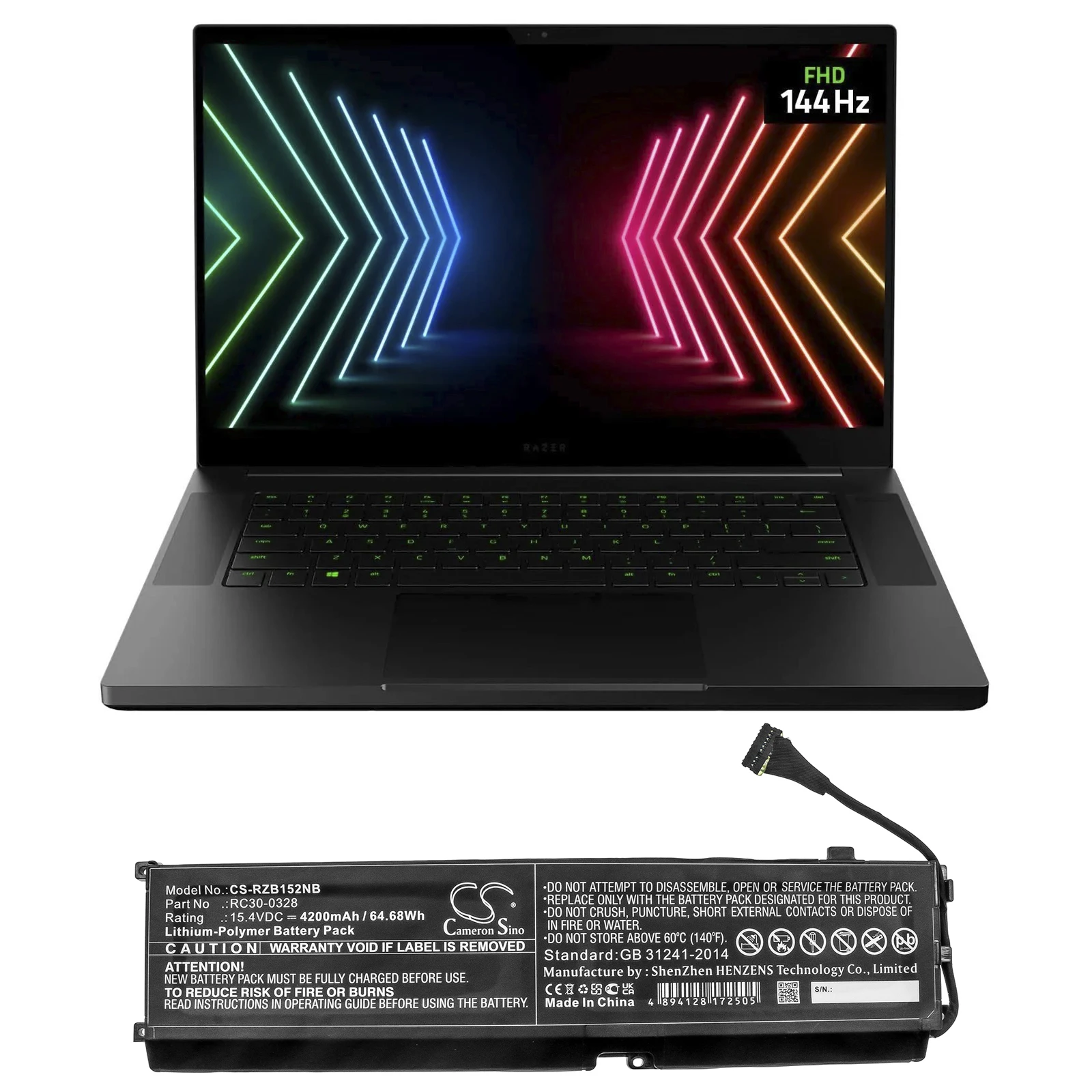 

Li-Polymer Notebook, Laptop Battery for Razer,15.4v,4200mAh,Blade 15 2020 Blade 15 2021 RZ09-0330x RZ09-03305x,RC30-0328