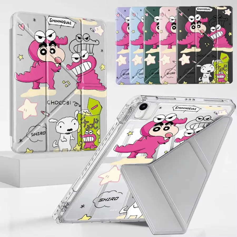 

Crayon Y-Fold Holder Cover Tablet Case For iPad Pro 2025 Pro 11th 10th 9th 8th 7th 12.9inch Mini 6 7 Air 4 5 M3 M2 1 2 M4 11inch