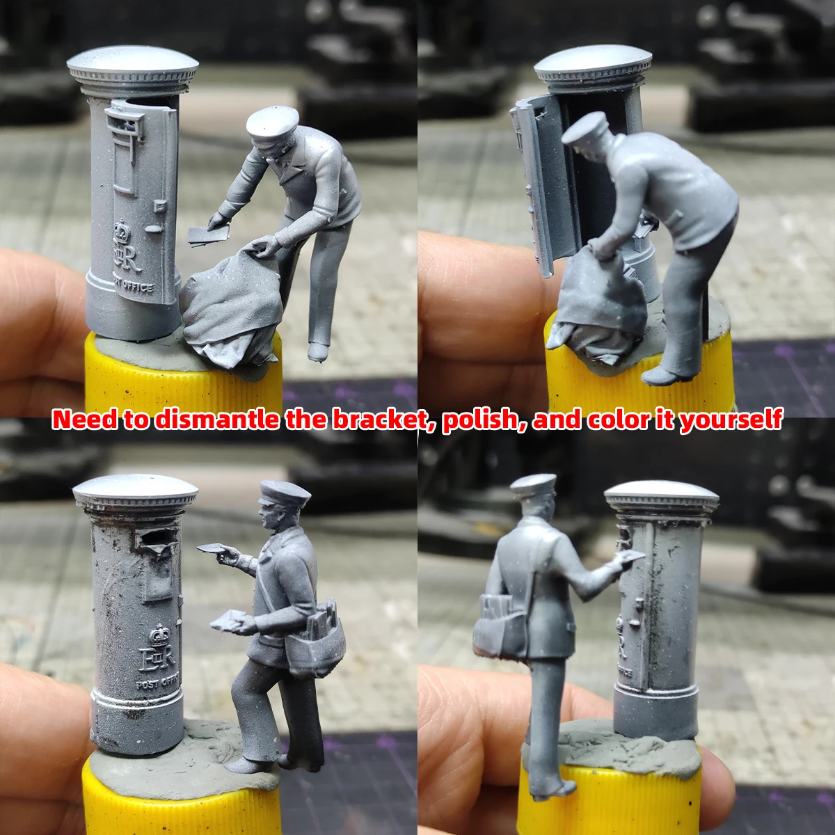 1/35-1/87 HO Miniatur-Modellbausatz Soldatenfiguren Diorama, Harz-Figuren von Zivilen & Postboten für Straßenszenen-Layout – Detail 3