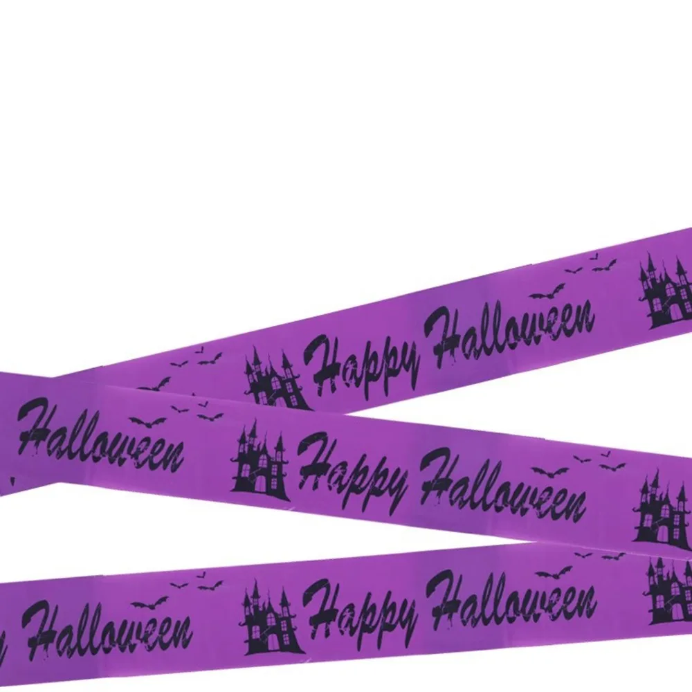 Yellow Red Halloween Danger Caution Tape No Entry Print Isolation Belt Warning Line Tape Long Strip Crime Scene Barrier