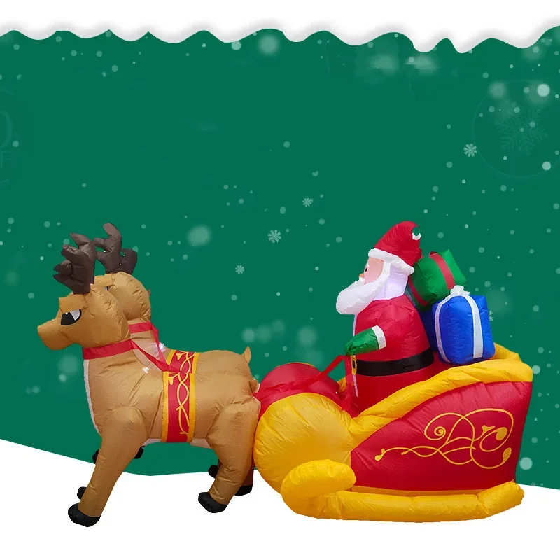 Outdoor Giant Advertising Inflatable Christmas Snowman Old Man Christmas Inflatable Elk Sleigh Figures