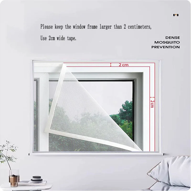 White Mosquito Net Mesh, Mosquito Screen Window Self-Adhesive Summer Window Insect Screen Window Suitable for Doors and Windows.