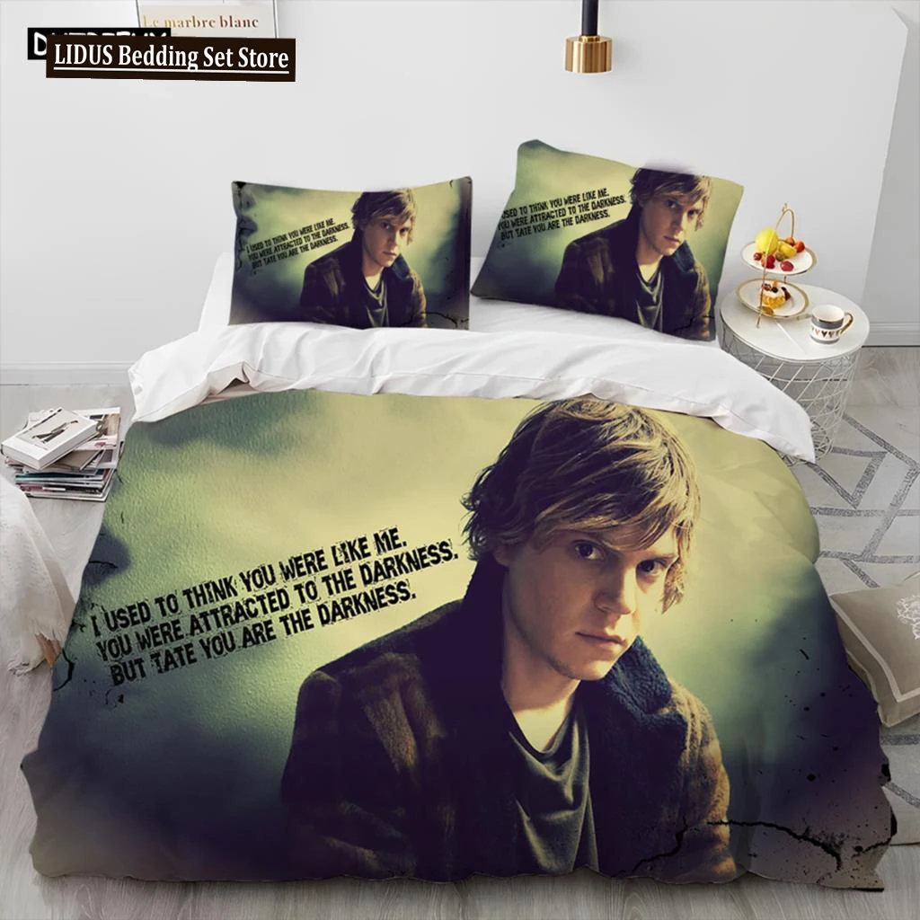 

Cute Evan Peters Movie TV Actor Comforter Bedding Set,Duvet Cover Bed Set Quilt Cover Pillowcase,king Queen Size Bedding Set