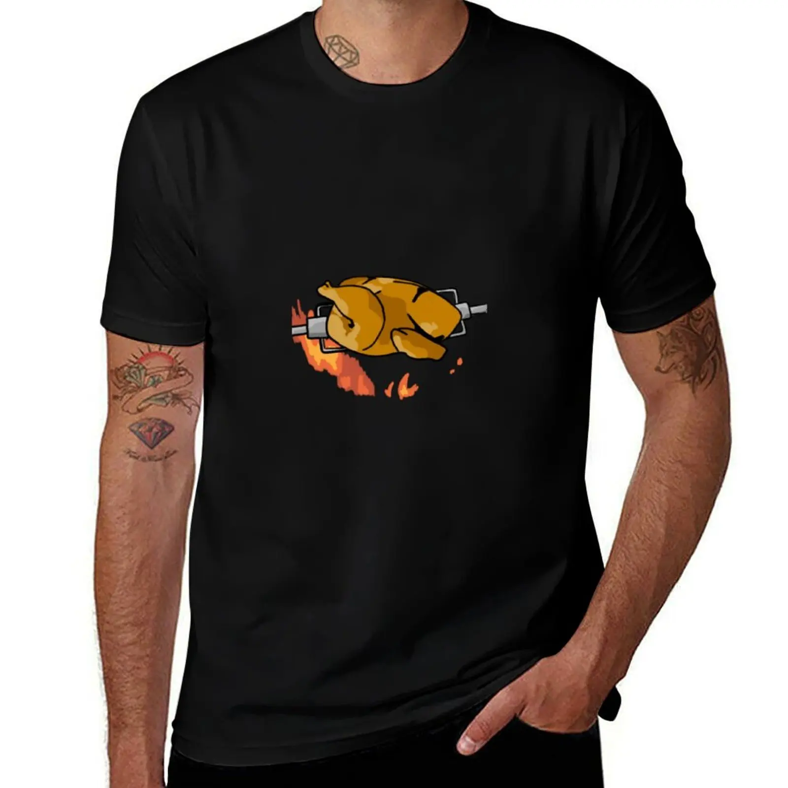 

Rotisserie Chicken on the Spit T-Shirt Festive Simple T-Shirt