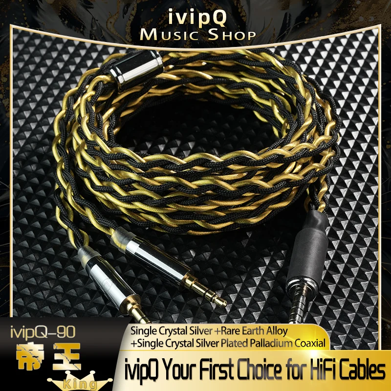 ivipQ-90 King الرائد الصوت المنزلي مخصص HiFi سماعة ترقية كابل 4.4 مللي متر HD800 ل Elear Utopia AKG K812 SUSVARA HE1000