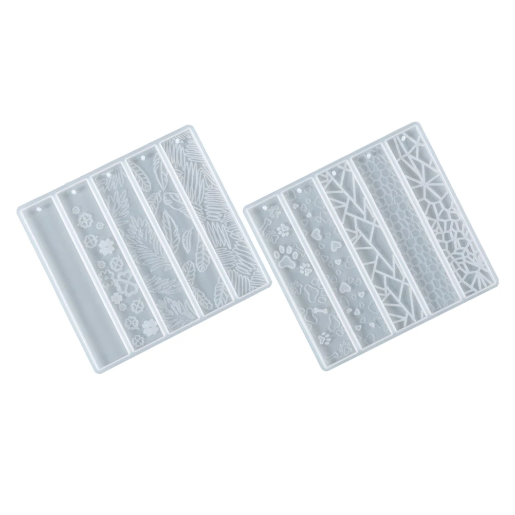 

2pcs Silicone Bookmark Molds For Epoxy Resin Diy Craft Making Blank Rectangle Mold Reusable Student Stationery Supply Jewelry