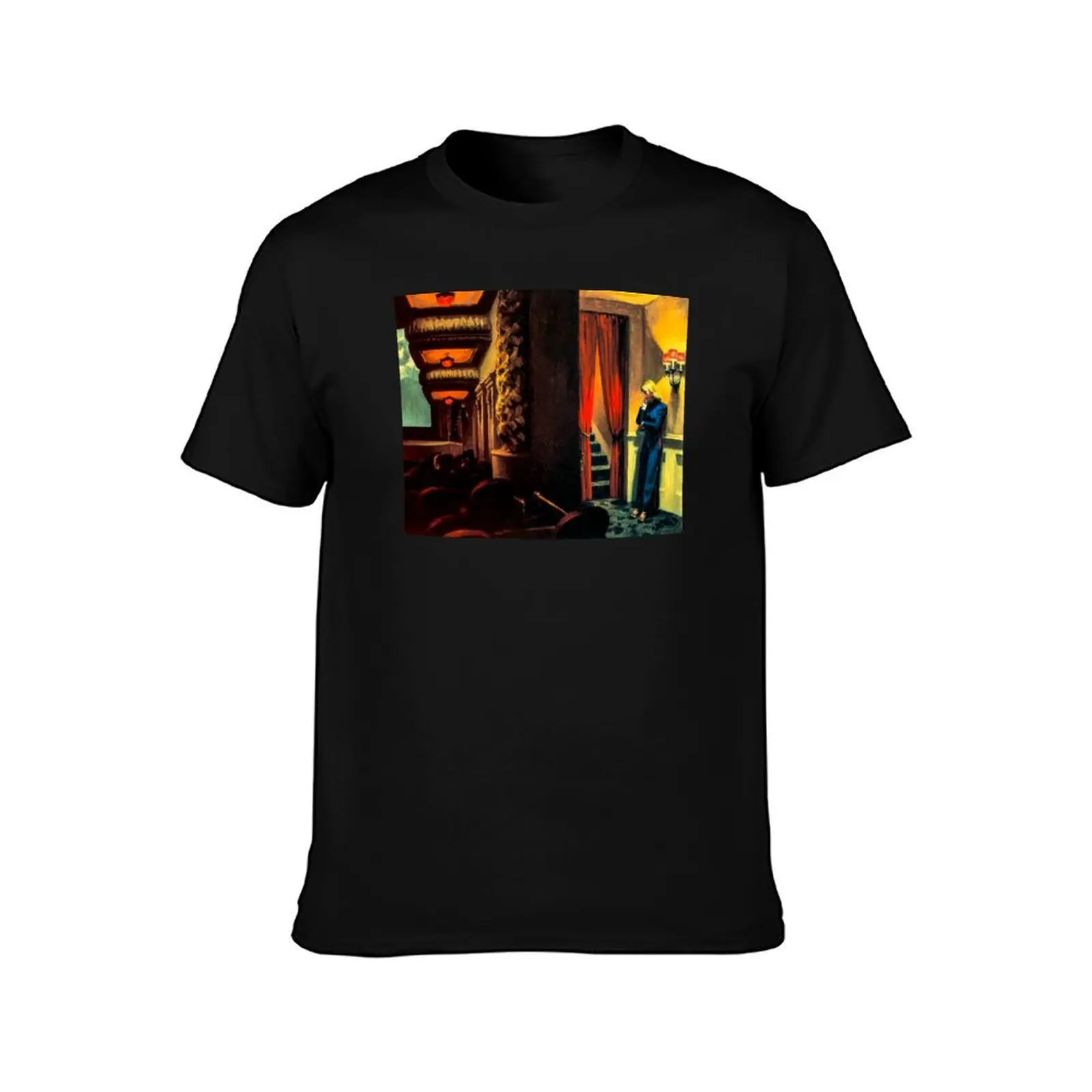 New York Movie by Edward Hopper T-Shirt Summer Casual Cotton Tee Oversized Streetwear Tops Vintage Graphic Print 100% Cotton