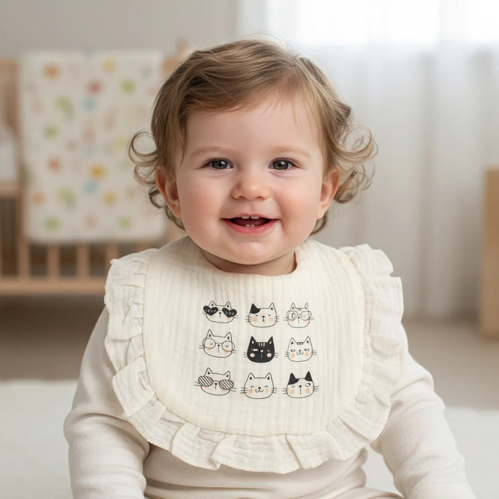 INS Style Baby Cotton Bibs U-shaped Waterproof Saliva Scarf Burp Cloths Neck Wear Accessories Kidsd Care Drooling Towel Feeding