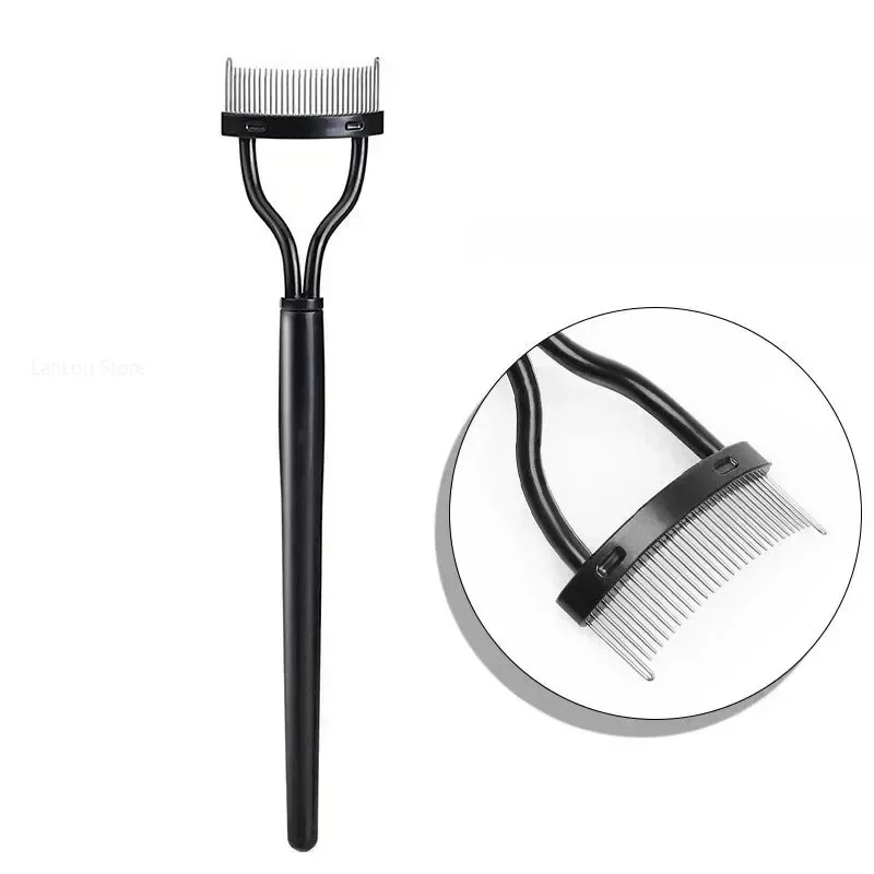 Mathiateur de cils à dents métalliques pliables, bigoudi, beauté, maquillage, brosse à cils en acier inoxydable, peigne, mascara, outil de maquillage, 1 pièce