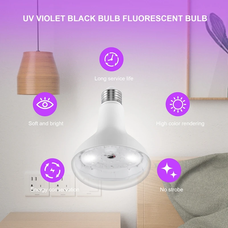 E26 15W lampada UV ultravioletta lampadina nera lampada di rilevamento fluorescente 220V/110V Home DJ Party Decoration