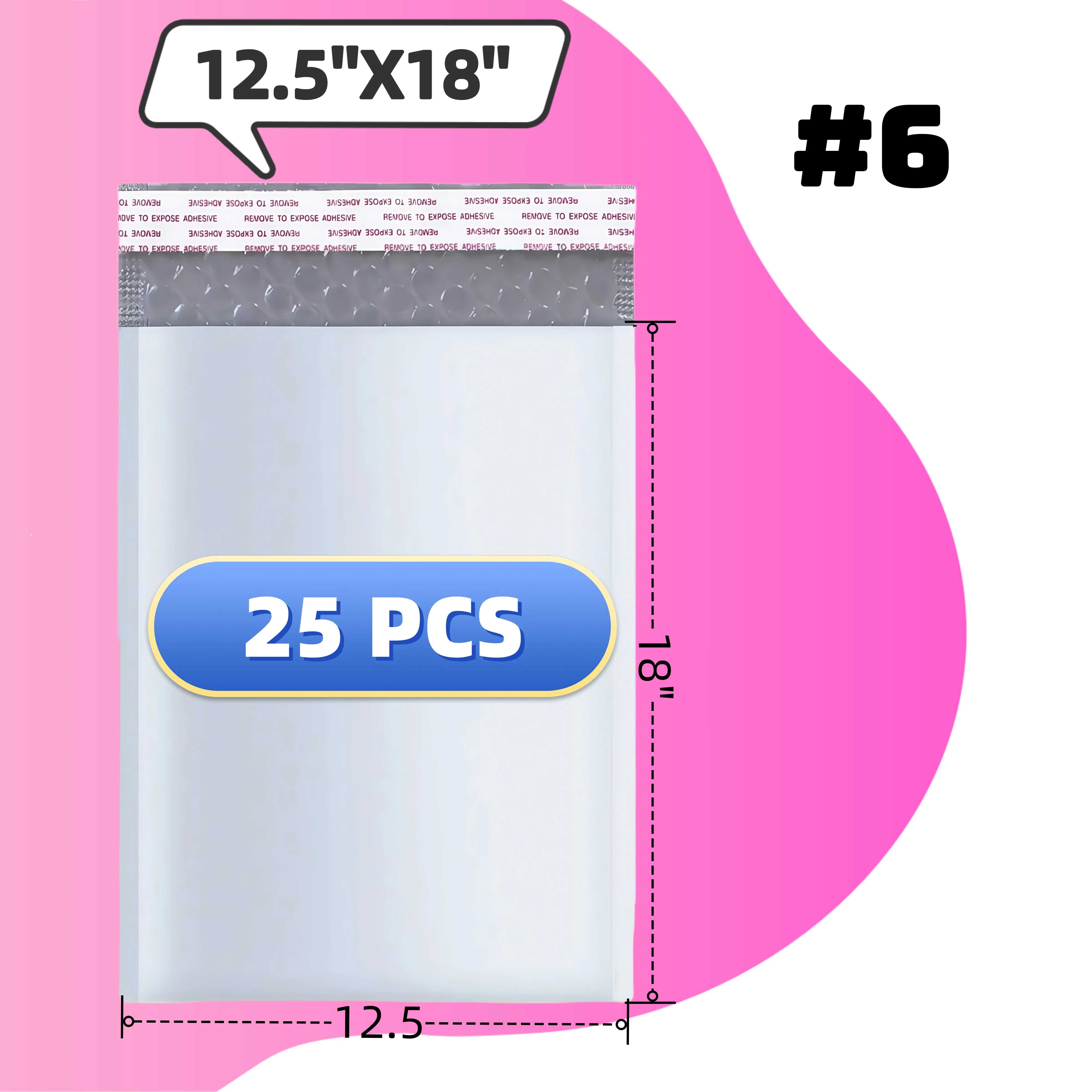 25 PCS #6 12.5X18 POLY BUBBLE MAILERS SHIPPING MAILING PADDED BAGS ENVELOPES SELF SEAL