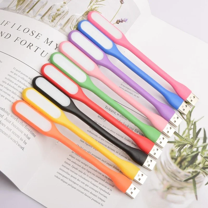 Mini USB Fan Flexible Bendable Cooling Portable Fan with USB LED Light for Power Bank, Notebook, Computer Summer Gadget