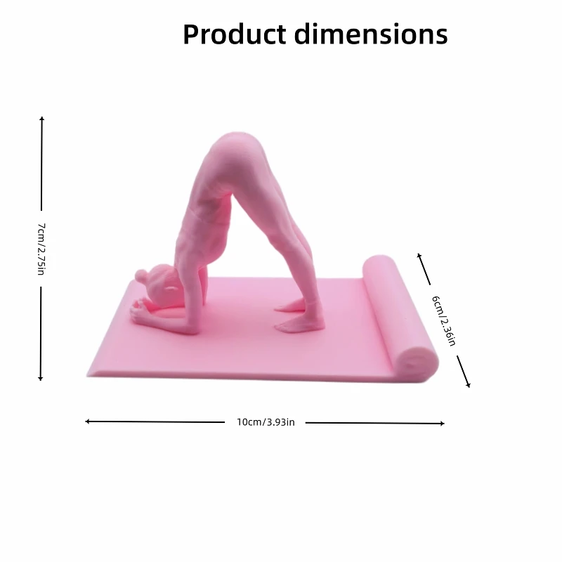 3D printed yoga girl phone creative stand meditation figure gift stable desktop ornament