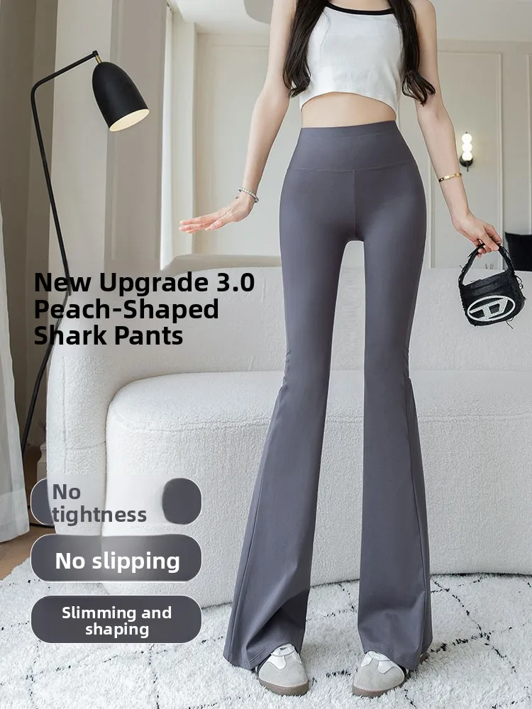 ハイウエスト スエード調 ヨガパンツ レディース 秋 ファッション お腹シェイプ スリム フレアパンツ カジュアル レギンス