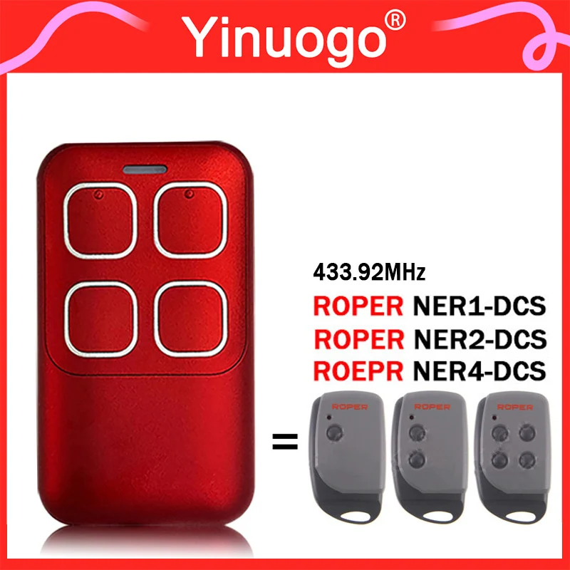 For ROPER NER1DCS NER2DCS NER4DCS Garage Remote Control 433.92MHz ROPER Remote Control Gate Garage Door Command Transmitter
