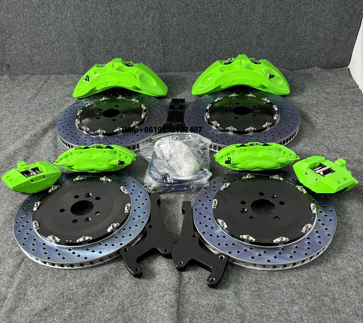 

New Modern Cars Green High-performance Sports Car Brake Kit Front 9N 6 Piston Caliper + Rear F40 4 Piston Caliper Electronic