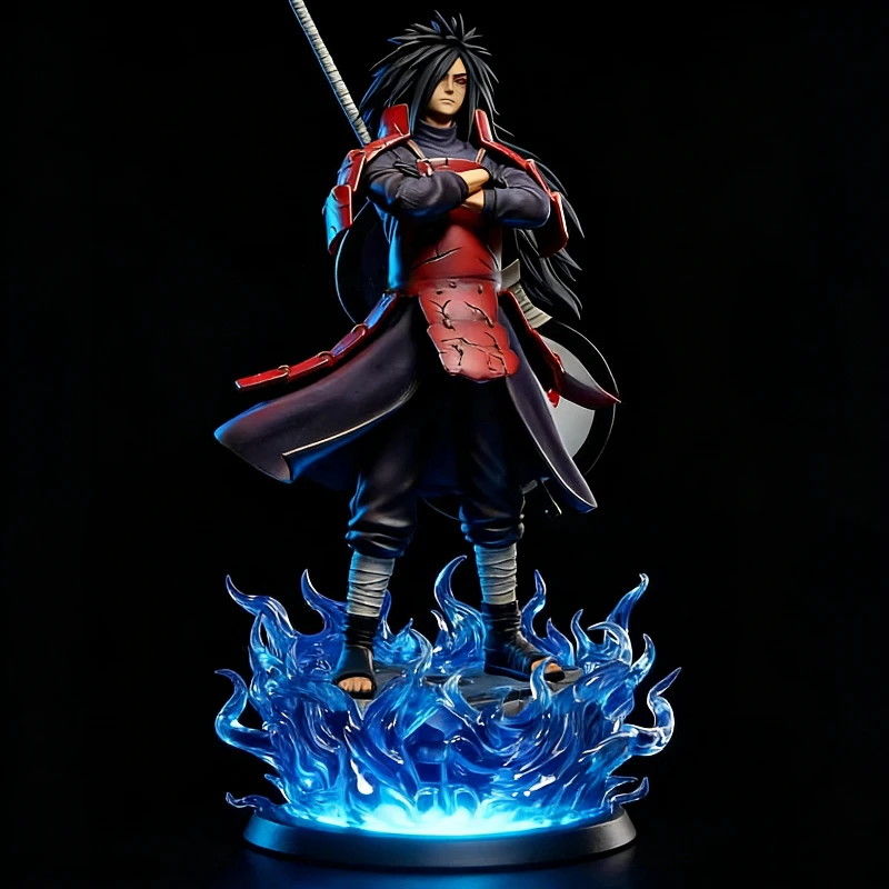 

25cm/42cm Anime Naruto GK Uchiha Madara CW Gatekeeper Ver Light Up Figure PVC Statue Collect Model Toy Desktop Ornament Boy Gift