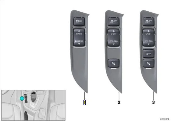 1234 series center console operation panel F20 F22 F30 F32