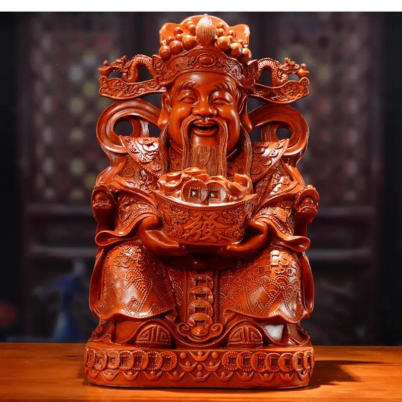 Modern Home Decor Buddha Statue Living Room Family Lucky Gold Plated Resin Crafts Office Decoration Sculpture Gift