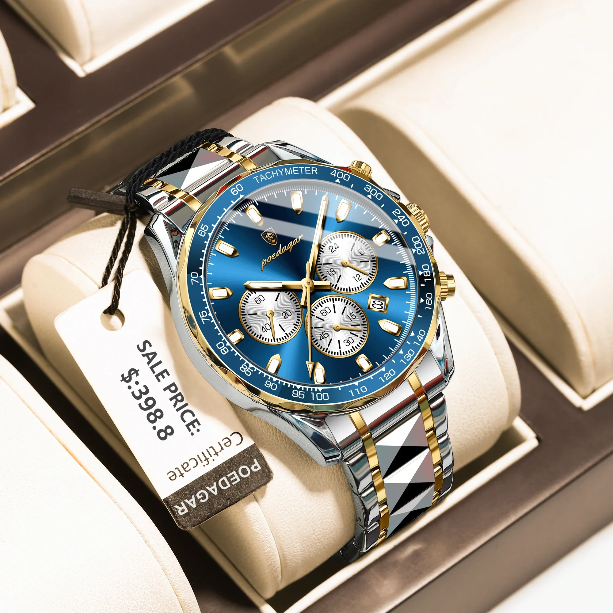 

POEDAGAR Luxury Sports Men Watch Waterproof Luminous Date Chronograph Man Wristwatch Stainless Steel Casual Quartz Men’s Watches