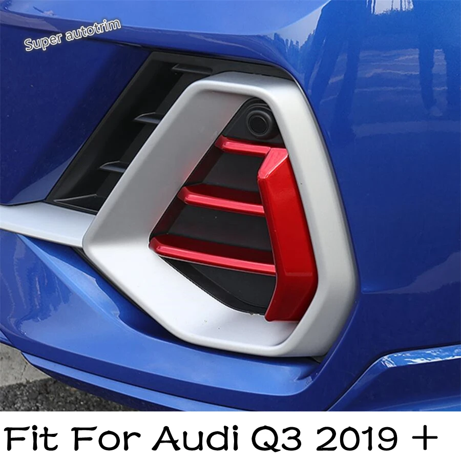 

Front Fog Light Lamp Grille Eyebrow Decoration Cover Trim ABS Chrome / Red Accessories Exterior Fit For Audi Q3 F3 2019 - 2024