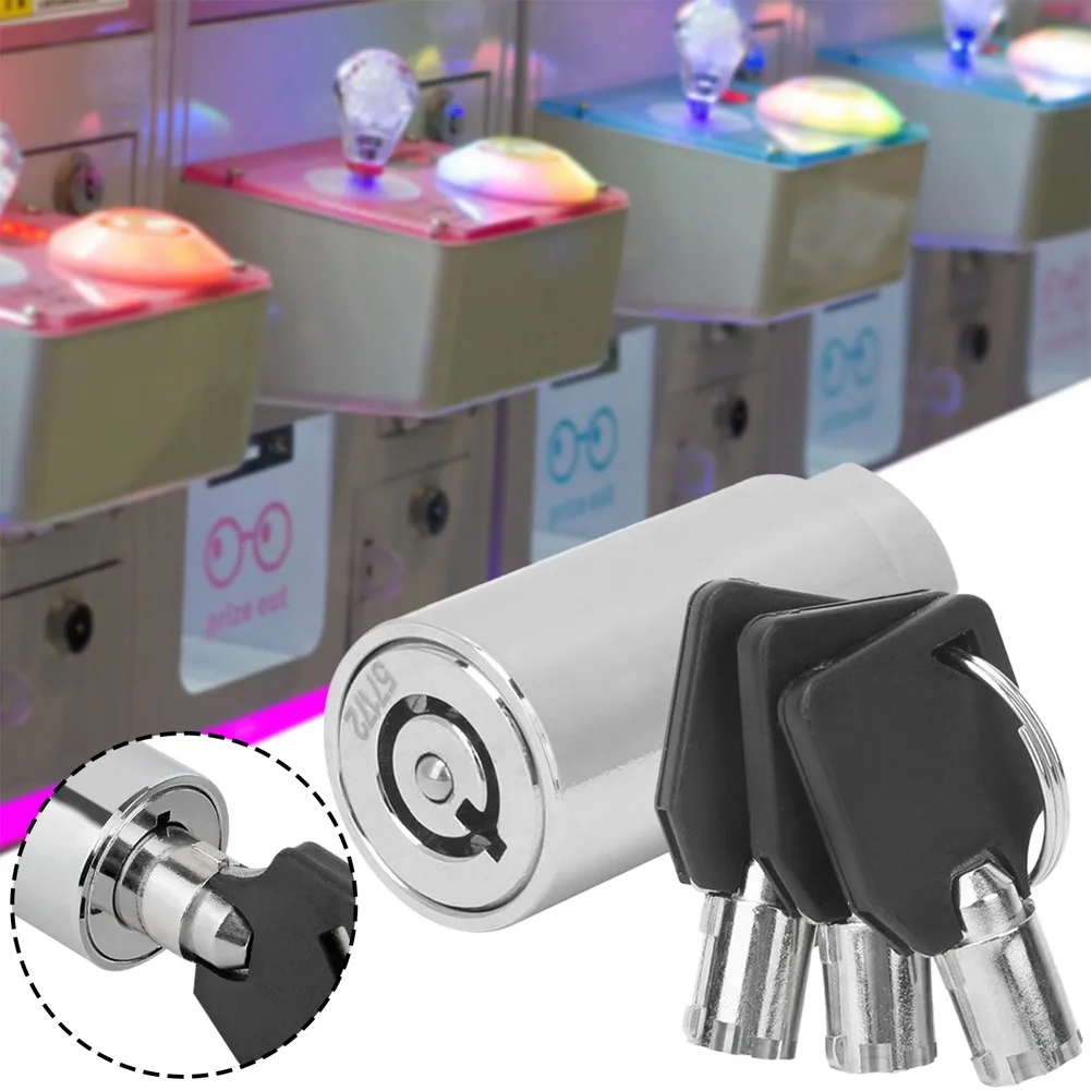 Reliable For Automatic Lock Cylinder Made of Zinc Alloy for Vending Machines and Safe Boxes Includes Three Keys