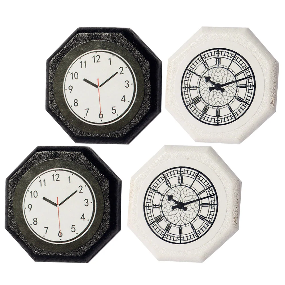 Kids Pretend Toy Miniature Alarms Clock Wall House Items Dollhouse Model Pp Furniture Work