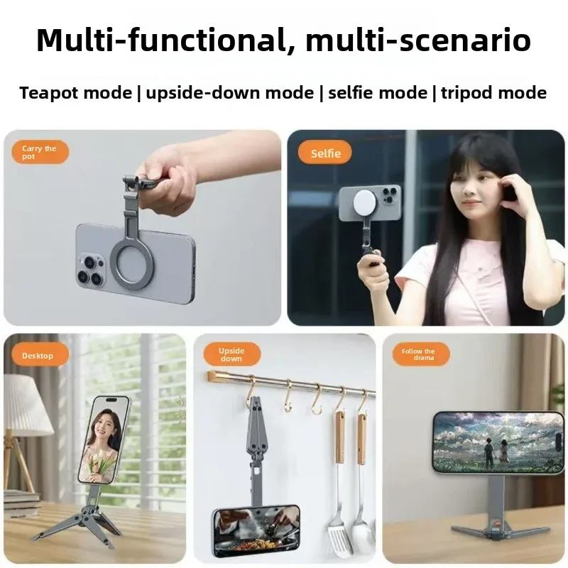 3 in 1 Multifunctional Phone Stand Magnetic Tablet Notebook Desktop Aluminum Alloy Foldable Holder