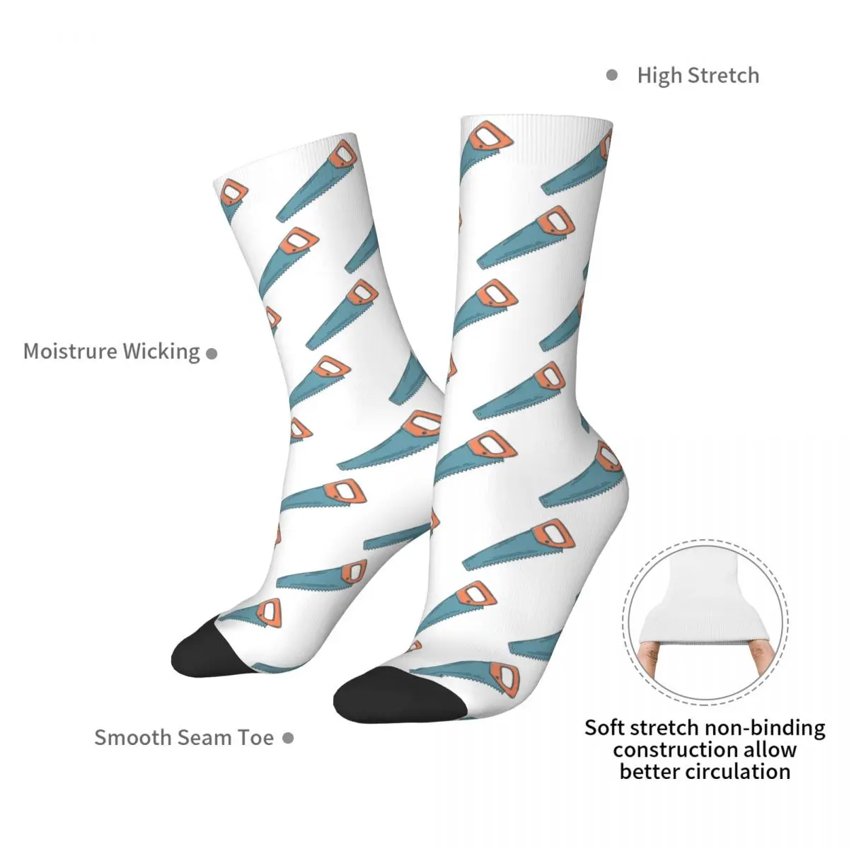 Doodle Of A Saw Tool Socks Harajuku High Quality Stockings All Season Long Socks Accessories for Unisex Birthday Present