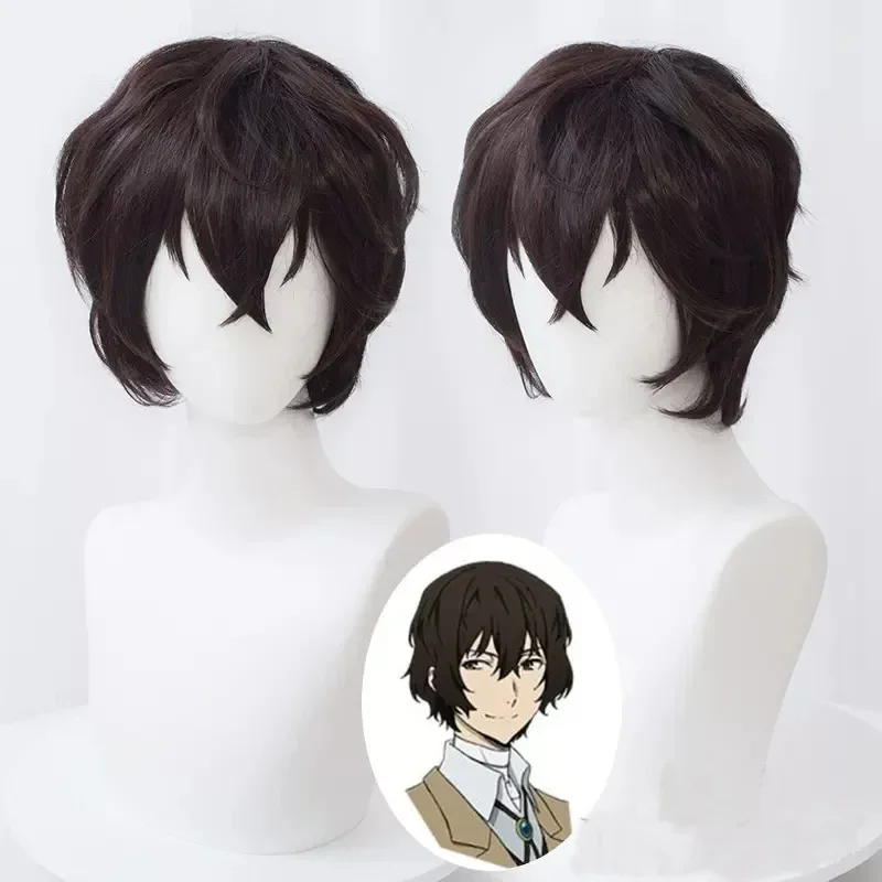 Dazai Osamu Cosplay Bungo Stray Dogs Cosplay Costume Dazai Osamu Black Trench Coat Wig Uniform Suit Halloween Christmas Clothes