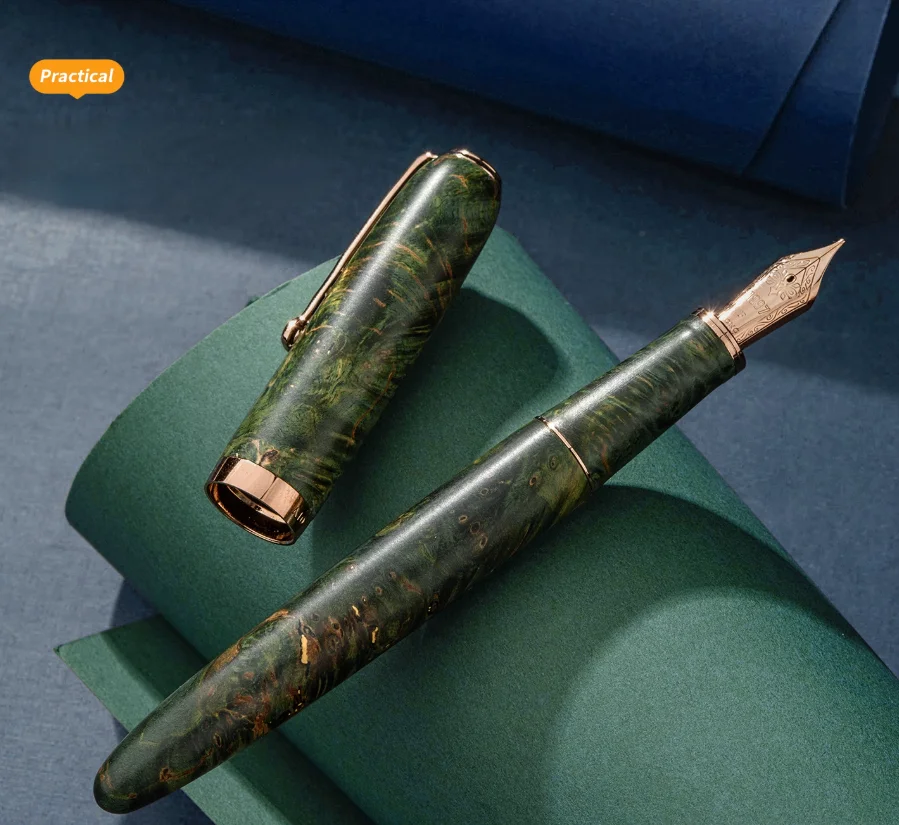 pluma-estilografica-hongdian-a10-verde-limitada-tapa-magnetica-pluma-de-caligrafia-premium-punta-f-practica-de-copia-regalo-de-escritura-para-estudiantes