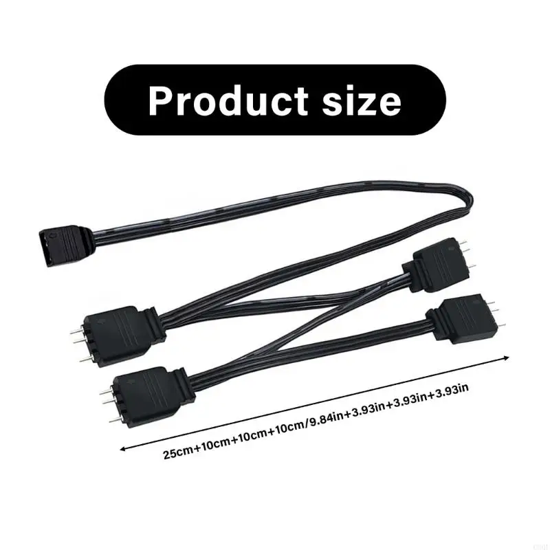 C90F 5V 3PIN 1 암컷 ~ 4 개의 남성 Argb 스플리터 확장 PC 용 섀시 케이스 CPU
