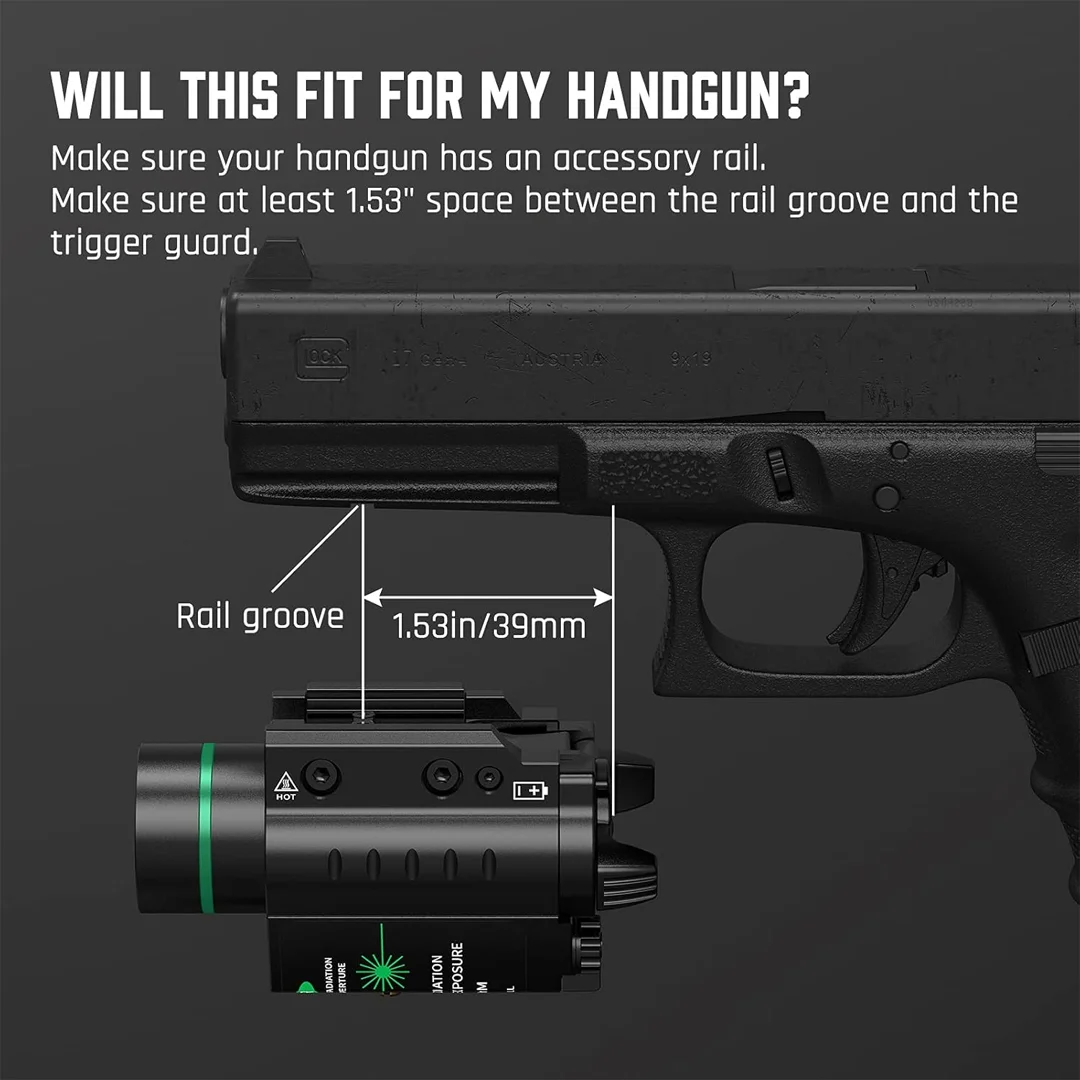 Feyachi Green Laser Flashlight Combo 500 Lumen Tactical Light with Picatinny Rail Mount