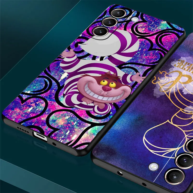 Disney Cheshire Cat Custodia per Samsung Galaxy S22 Ultra S23 S20 FE S21 Plus S10 S10e S9 S8 S24 Nero Mobile Custodia morbida per telefono