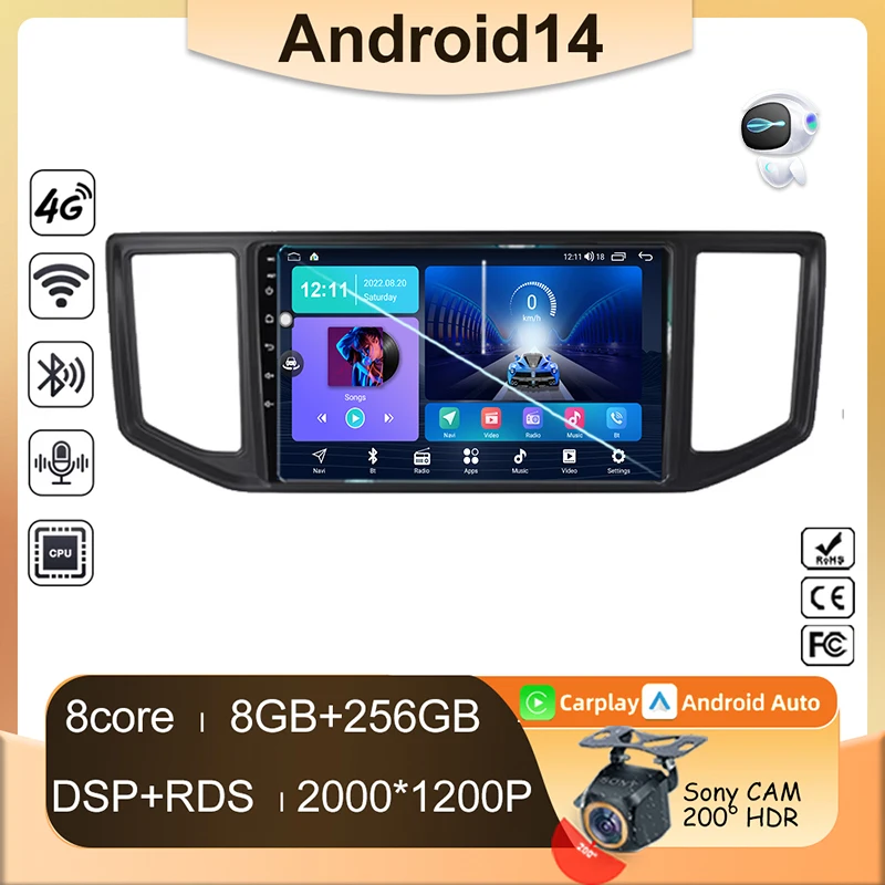 

Carplay Android For Volkswagen Crafter 2017 - 2021 Auto Radio Multimedia Car GPS Head Unit Navigation NO 2din Video WIFI Dash BT