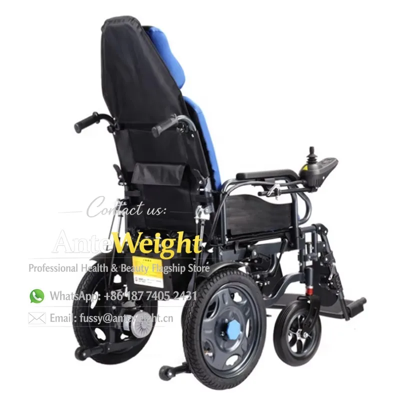 Lithium Battery Aluminum Alloy Frame Folding Flat Ultra Long Life High Load Aluminium Alloy Wheel Hub Electric Wheelchair