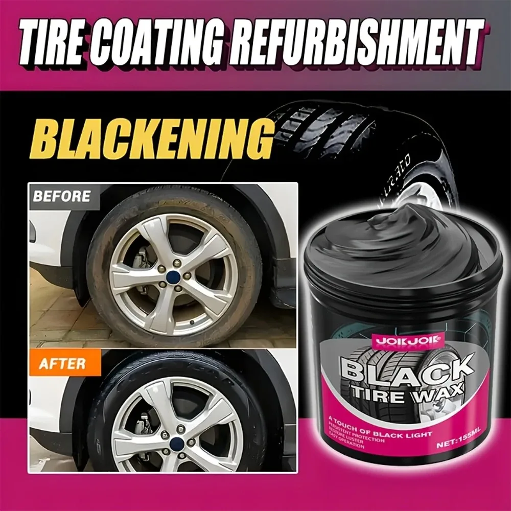 KJM Multi-Purpose Tire Wax Polishing Paste - Perlindungan Mengkilap dan Anti-Pudar Tahan Lama, Cocok untuk Interior Mobil, Pelapis Mobil