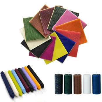 사각 밀랍 시트 컬러 오목 볼록 주름진 벌집 공예, 축복 촛불 만들기 용품, 20x20cm, 10 개 