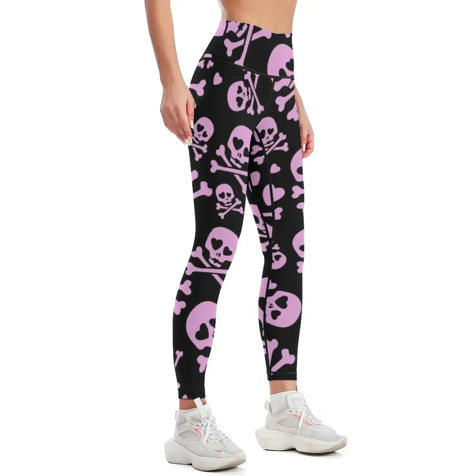 Pink Skull Leggings trousers sports for gym's sportswear gym's clothing Womens Leggings