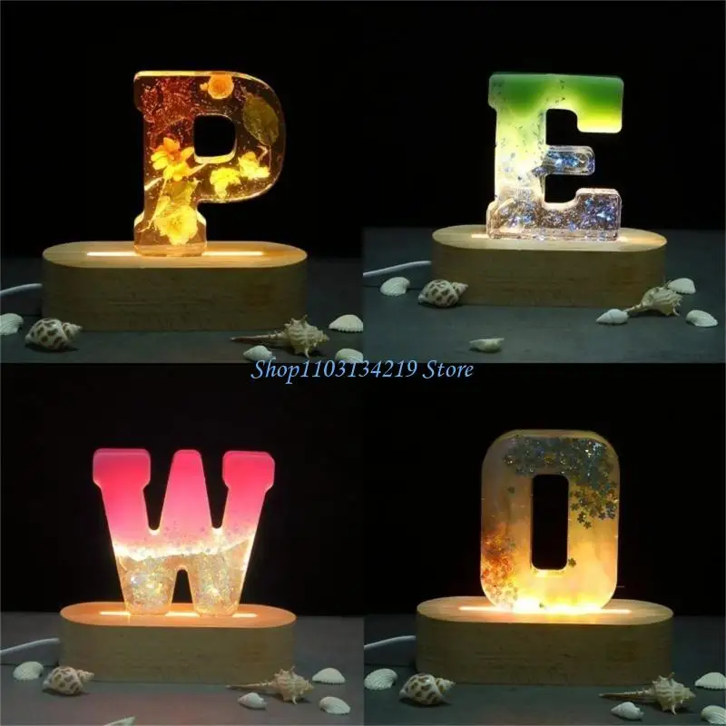 N5KC English Letter Silicone Mold Letter Ornament Epoxy Casting Mold Letter Soap Making Mold DIY