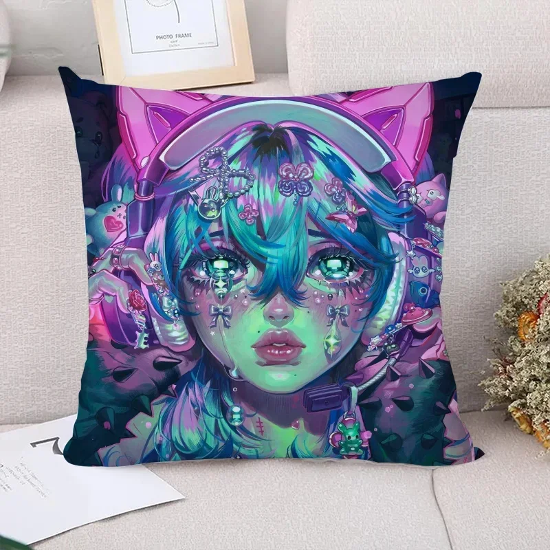 Luxury Pillow Cover 45x45 Eunpyon Art Decorative Cushion Covers for Bed Pillows Fall Decor Pillowcase 40x40 Car Decoration Sofa