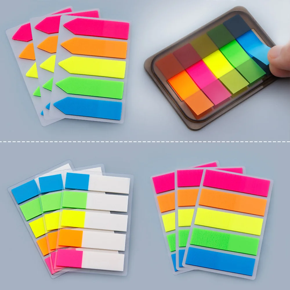 200 sheets Posted it Transparent Sticky Note Notebook Memo Pad Clear Sticky Notes Index Tabs Bookmark Stationery Office Supplies