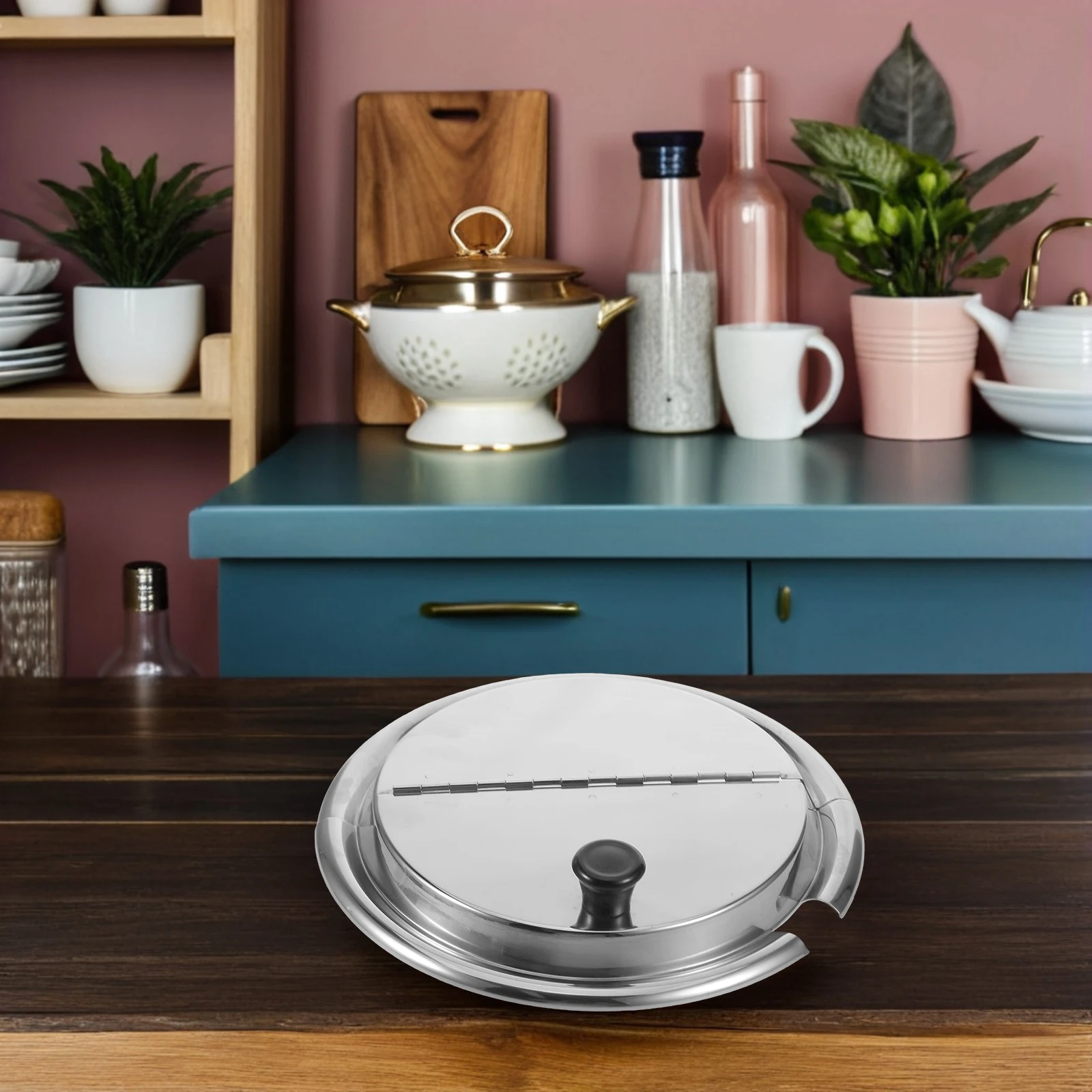 

Stainless Steel Wok Lid 25Cm Thickened Design Universal Pot Lid Replacement Pan Cover Heat Retention Cooking