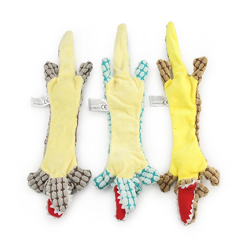 Doll Pet Dogs Fun Squeaky Toy Plush Crocodile Animal Toy Dog Chew Squeaky Noise Soft Cleaning Teeth Pet Supplies Accessories