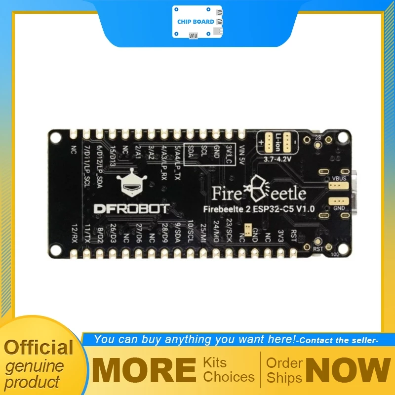 DFRobot FireBeetle 2 ESP32-C5 IoT Development Board with 2.4/5GHz WiFi 6, Solar Charging Feature for Home Assistant