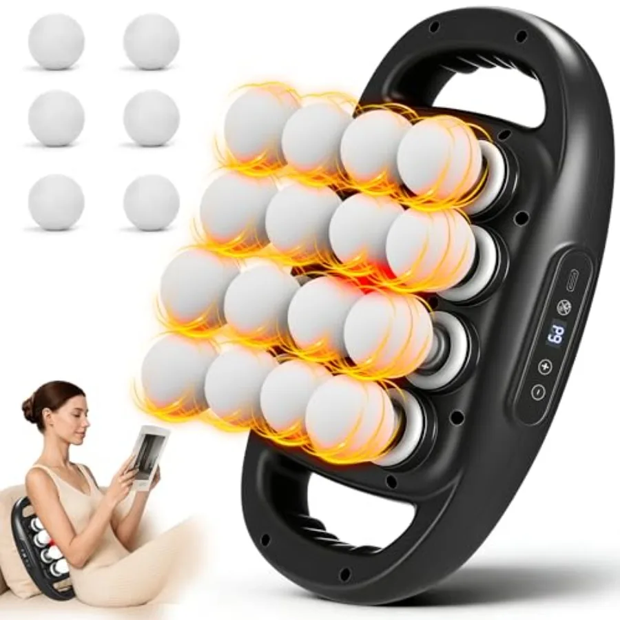 

Deep Tissue Massage Gun for Back Shoulders Legs Foot Muscle Relief ABS+Silicone Pitch Black 9 Modes 2600mAh Battery