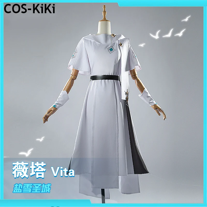 COS-KiKi Anime Honkai Impact 3rd Vita Salt Snow Holy City Game Suit Cosplay Costume Gorgeous Dress Halloween Party Outfit S-XXL