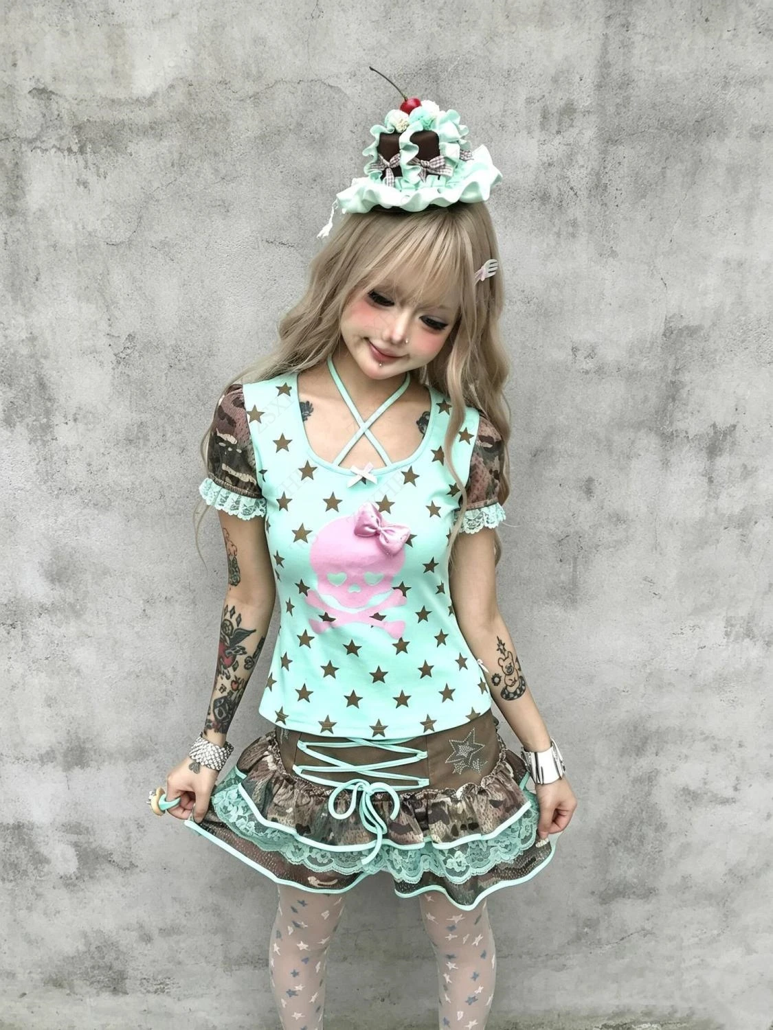 Sweet Kawaii Crop Top Women Summer Clothes 2000s Y2k Star Print Cute Aesthetic T Shirts Kpop Hot Girl Camis Cuteore Y2k Baby Tee