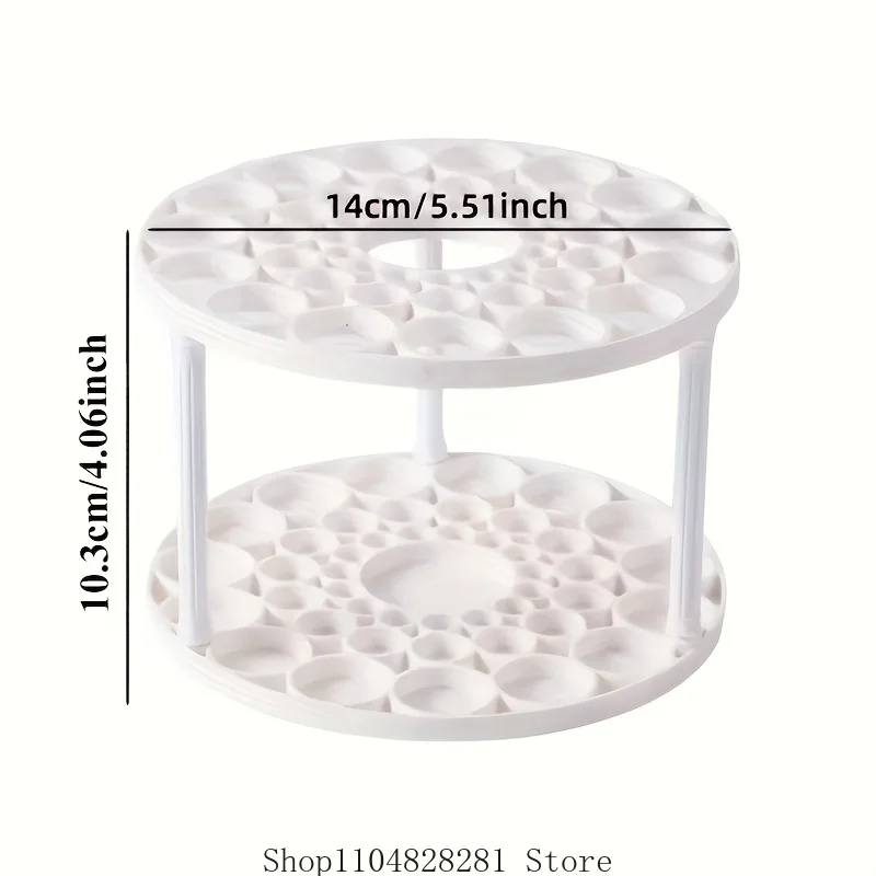 360 °   حامل فرشاة دوار - مقبس بلاستيكي مزجج، مناسب للفرش وأدوات التجميل - ملحق سطح مكتب أبيض موفر للمساحة