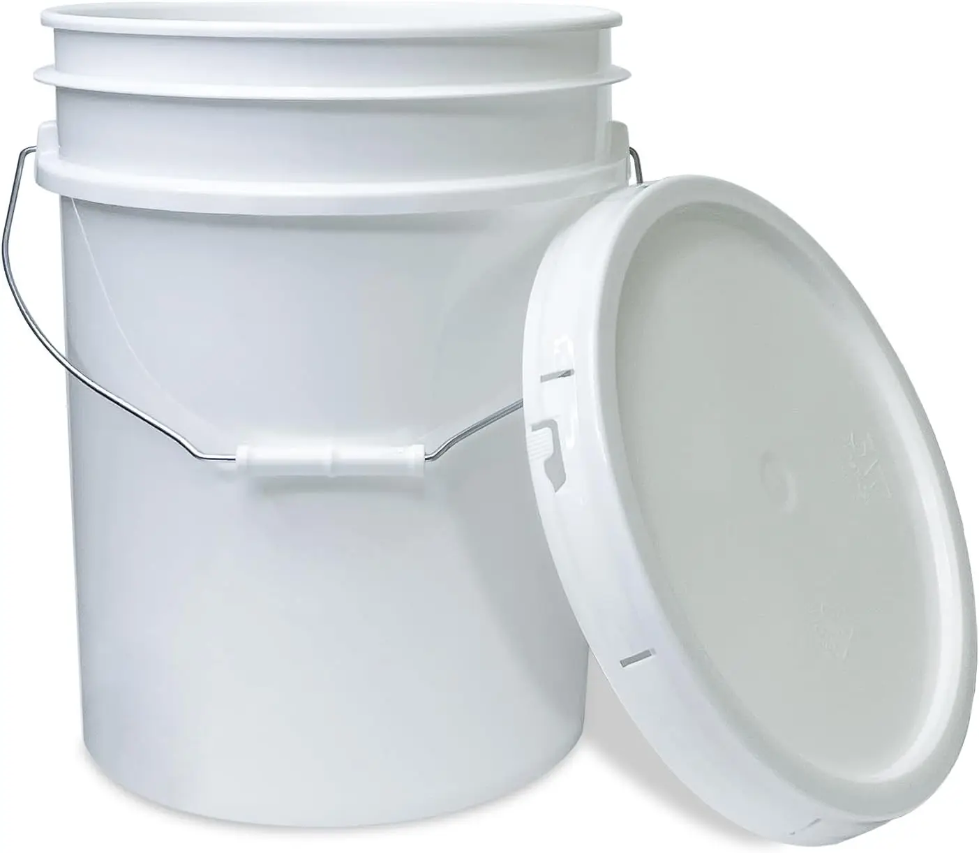 ePackageSupply 5 Gallon White Bucket & Lid, Made in The USA, Durable 90 Mil All Purpose Pail, Food Grade, 60 Pack